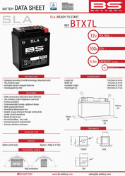 BS BATTERIE BTX7L 6AH 100A