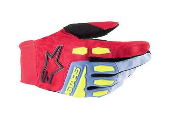 Handschuhe Junior ALPINESTARS FULL BORE in den Farben rot, blau, gelb