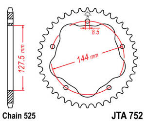 JT Hinteres Ritzel Aluminium [39 Zähne] DUCATI 796/848/1100 Farbe schwarz