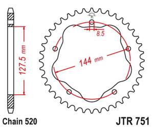 JT Hinteres Ritzel Stahl [38 Zähne] DUCATI 950 HYPERMOTARD 19-20 / 800 MONSTER 05-07 / 748 BIPOSTO 95-03 /