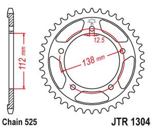 JT Hinteres Ritzel Stahl [41 Zähne] HONDA VT750C 98-07 / CBF 500 04-08 Farbe schwarz