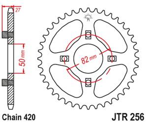 JT Hinteres Ritzel Stahl [42 Zähne] HONDA ATC/TRX 70 82-87 XL/XR 75/80 74-84