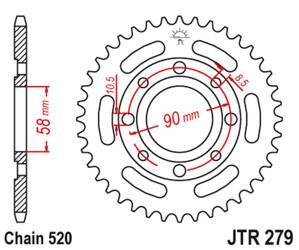 JT Hinteres Ritzel Stahl [42 Zähne] HONDA VT 125C 99-07