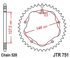 JT Hinteres Ritzel Stahl [43 Zähne] DUCATI 950 HYPERMOTARD 19-20 / 800 MONSTER 05-07 / 748 BIPOSTO 95-03 /