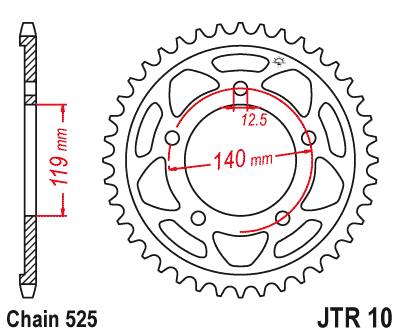 JT Hinteres Ritzel Stahl [45 Zähne] BMW S 1000 RR 19