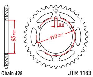 JT Hinteres Ritzel Stahl [45 Zähne] CAGIVA 125 ELEFANT/STX ALETTA ROSSA 83-88