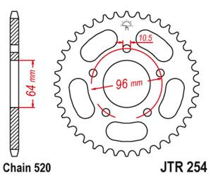 JT Hinteres Ritzel Stahl [45 Zähne] HONDA CBF 250 04-07