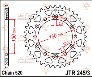 JT Hinteres Ritzel Stahl [45 Zähne] HONDA NX 650 88-90