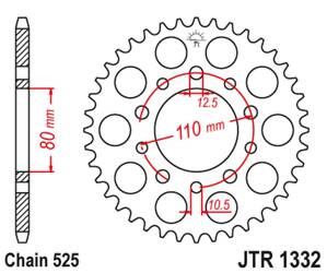 JT Hinteres Ritzel Stahl [45 Zähne] HONDA VT 600C SHADOW 90-07 / XRV 750 AFRICA TWIN 93-03