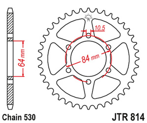 JT Hinteres Ritzel Stahl [45 Zähne] SUZUKI GS 400 77-79 / GSX 400 80-87 / GS 450 80-88