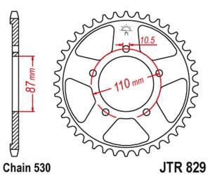 JT Hinteres Ritzel Stahl [45 Zähne] SUZUKI GSX 600F 92-97 / GSX 750F 99-06 / GSXR 750 88-90 Farbe schwarz