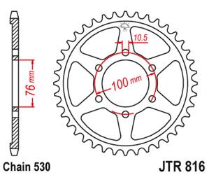 JT Hinteres Ritzel Stahl [45 Zähne] SUZUKI GSXR1100 / GSXR750 92-95 Farbe schwarz