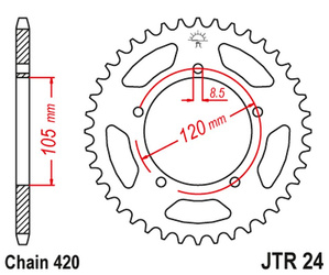 JT Hinteres Ritzel Stahl [55 Zähne] APRILIA 50RX 98-05 / 50SM 03-06