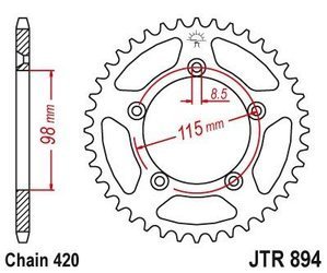 JT JTR894.48 REAR Antriebsritzel 48 Zähne KTM SX 65 12-15