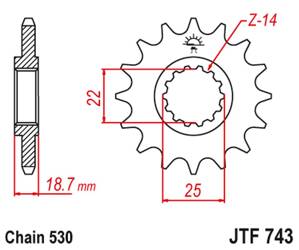 JT Vorderes Ritzel [14 Zähne] DUCATI MULTISTRADA 1200 10-16