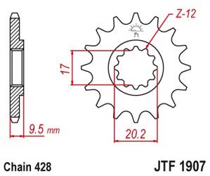 JT Vorderes Ritzel [14 Zähne] KTM SX 85 04-17