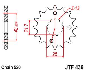 JT Vorderes Ritzel [14 Zähne] SUZUKI GSX 400 F 81-86 / RG 250 GAMMA 83-88