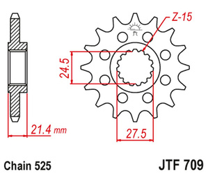 JT Vorderes Ritzel [16 Zähne] APRILIA 750 DORSODURO/ABS 07-16 / SHIVER/GT/ABS 07-16 / 1200 DORSODURO/ABS 11-16 mit Schwingungsdämpfer