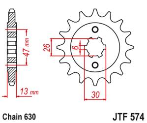 JT Vorderes Ritzel [16 Zähne] YAMAHA XV 1000 81-82 / TR1 81-85