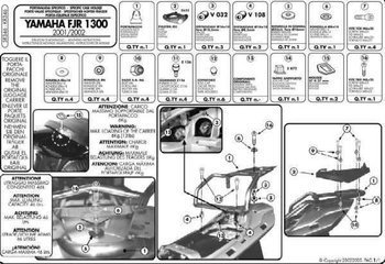 KAPPA Mittelgepäckträger YAMAHA FJR 1300 (01-05) mit Monokey-Platte