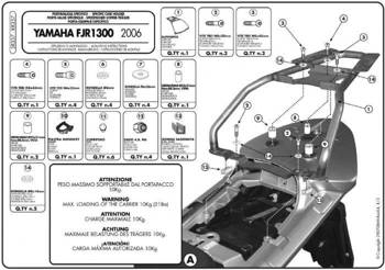 KAPPA Mittelgepäckträger YAMAHA FJR 1300 (06-12) mit Montageplatte