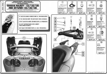 KAPPA Mittelgepäckträger YAMAHA MAJESTY 125/150/180 (01-11)