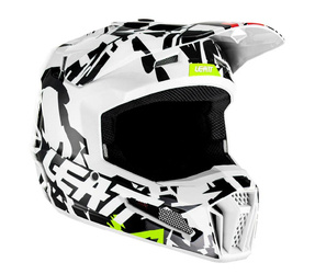 LEATT Cross Helm 3.5 Junior V23 Zebra in schwarz, weiß Kollektion 2024