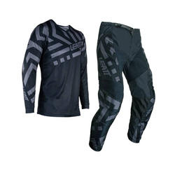 LEATT Kinder-Cross-Trainingsanzug / Sweatshirt + Hosen-Set RIDE KIT 3.5 Junior Stealth - schwarz,graphit Kollektion 2024