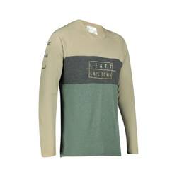 Radsport T-Shirt LEATT MTB GRAVITY 2.0 langarm in Farbe sand,graphit,grün