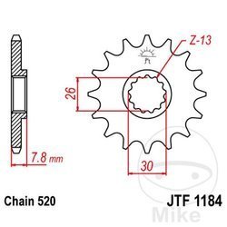 Ritzel vorne JT JTF1184.18 (18Z)