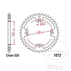 Stahl Kettenrad Hinten JT JTR1072.38 ilość zębów 38Z