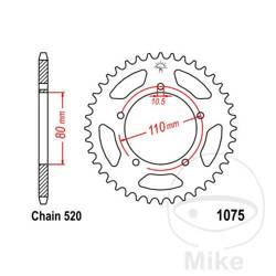 Stahl Kettenrad Hinten JT JTR1075.39 ilość zębów 39Z