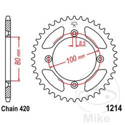 Stahl Kettenrad Hinten JT JTR1214.38 ilość zębów 38Z