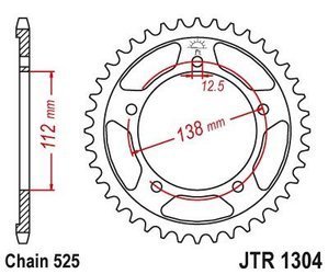 Stahl Kettenrad Hinten JT JTR1304.43 ilość zębów 43Z