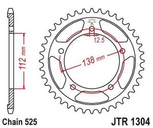 Stahl Kettenrad Hinten JT JTR1304.45 ilość zębów 45Z