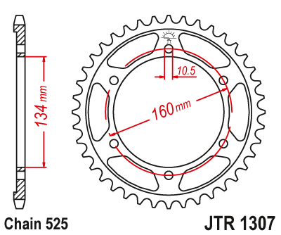 Stahl Kettenrad Hinten JT JTR1307.42 ilość zębów 42Z