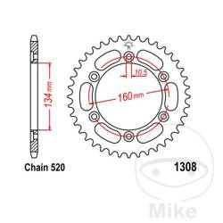 Stahl Kettenrad Hinten JT JTR1308.45 ilość zębów 45Z