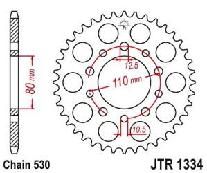 Stahl Kettenrad Hinten JT JTR1334.39 ilość zębów 39Z