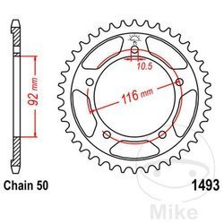 Stahl Kettenrad Hinten JT JTR1493.41 ilość zębów 41Z