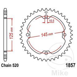 Stahl Kettenrad Hinten JT JTR1857.45 ilość zębów 45Z