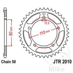 Stahl Kettenrad Hinten JT JTR2010.43 ilość zębów 43Z