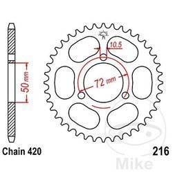 Stahl Kettenrad Hinten JT JTR216.43 ilość zębów 43Z