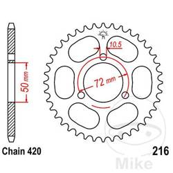 Stahl Kettenrad Hinten JT JTR216.45 ilość zębów 45Z