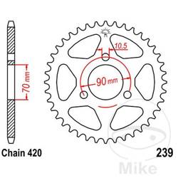 Stahl Kettenrad Hinten JT JTR239.38 ilość zębów 38Z