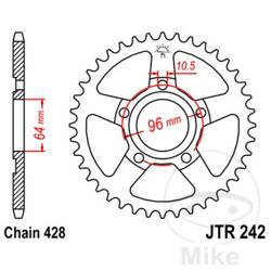 Stahl Kettenrad Hinten JT JTR242.53 ilość zębów 53Z