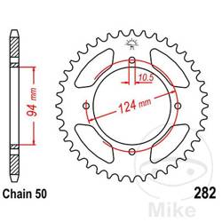 Stahl Kettenrad Hinten JT JTR282.34 ilość zębów 34Z