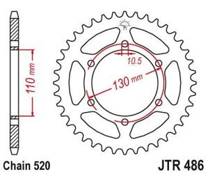 Stahl Kettenrad Hinten JT JTR486.38 ilość zębów 38Z