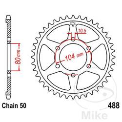 Stahl Kettenrad Hinten JT JTR488.43 ilość zębów 43Z