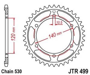 Stahl Kettenrad Hinten JT JTR499.39 ilość zębów 39Z