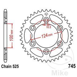 Stahl Kettenrad Hinten JT JTR745.38 ilość zębów 38Z